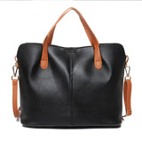 2 In 1 PU Leather Shopper Tote Bag Large Shoulder Bags Crossbody Bag