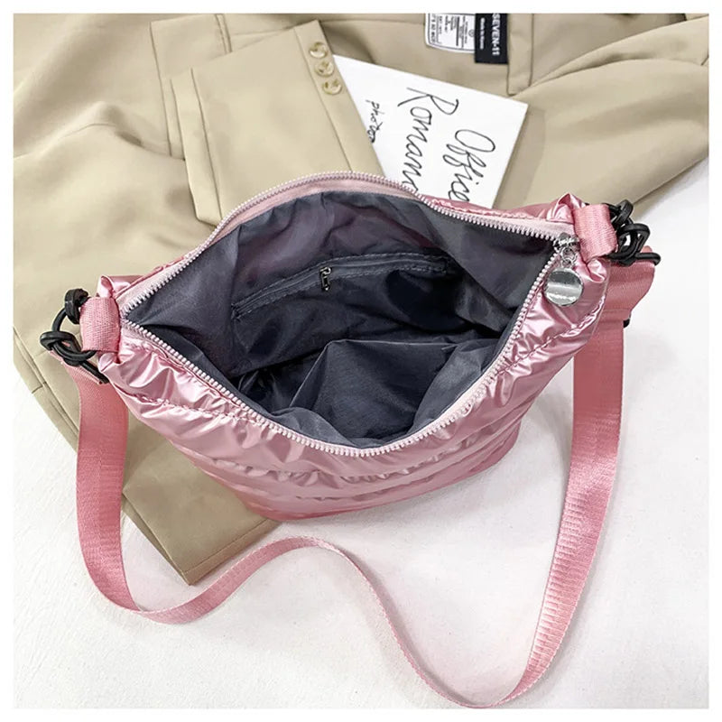 Women Shoulder Bags Nylon Crossbody Small Down Bag Tote