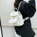 Vintage Leather Backpack Women School Bags Small Real Cow Skin