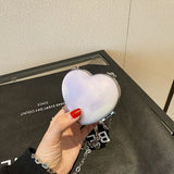 Peach Heart Clutch Evening Bag Wallet Mini Love Hearted Handbag