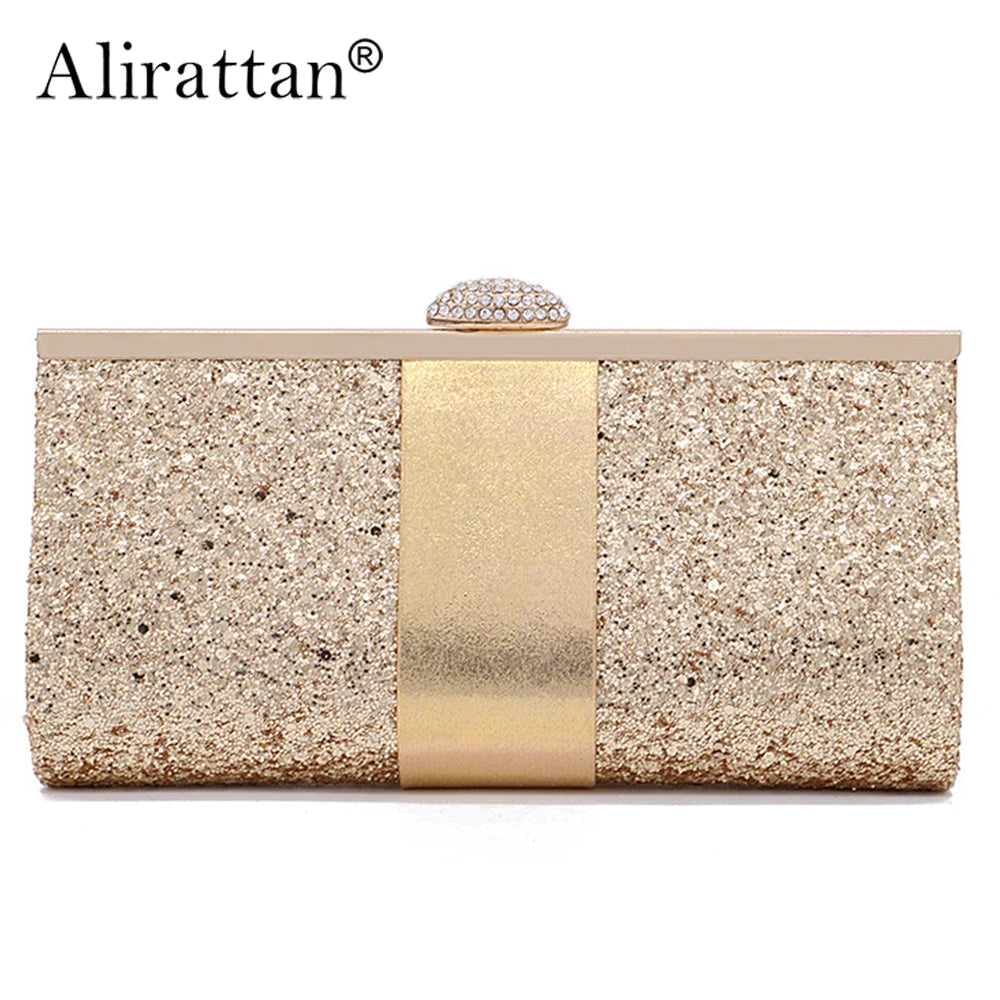 Rhinestone Sequin Dinner Clutch Bag Chain Shoulder Evening Bag