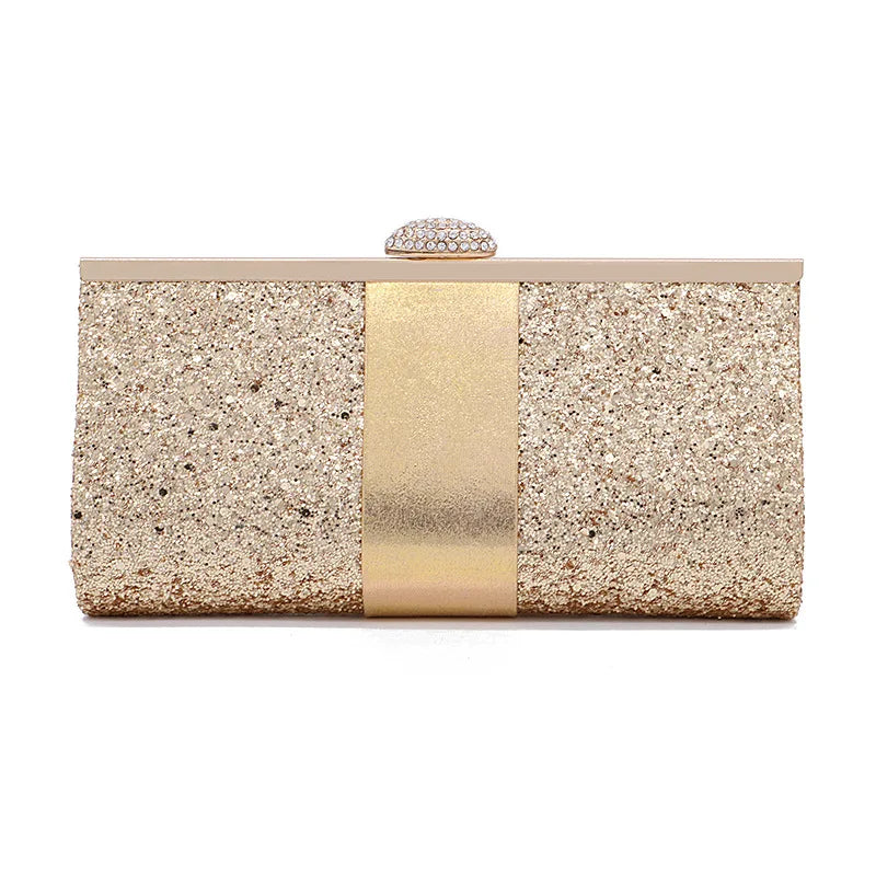 Rhinestone Sequin Dinner Clutch Bag Chain Shoulder Evening Bag