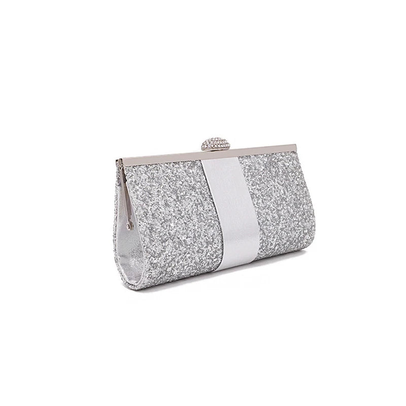 Rhinestone Sequin Dinner Clutch Bag Chain Shoulder Evening Bag