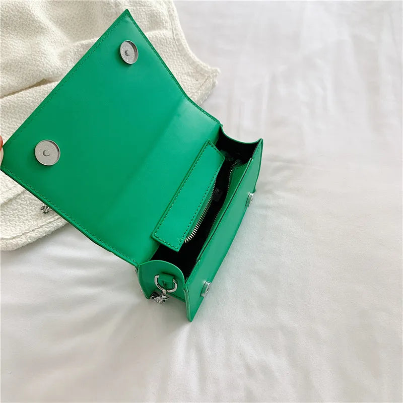 Rivet Chain Crossbody Bag Small Flap Shoulder Purse Handbag