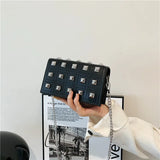 Rivet Chain Crossbody Bag Small Flap Shoulder Purse Handbag
