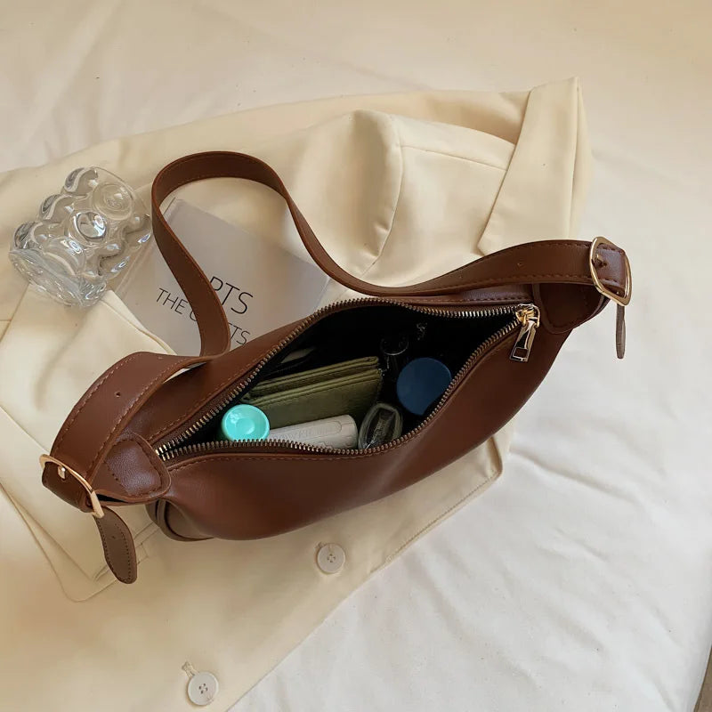 Soft Leather Shoulder Bag Women Crossbody Messenger Handbag Casual Totes