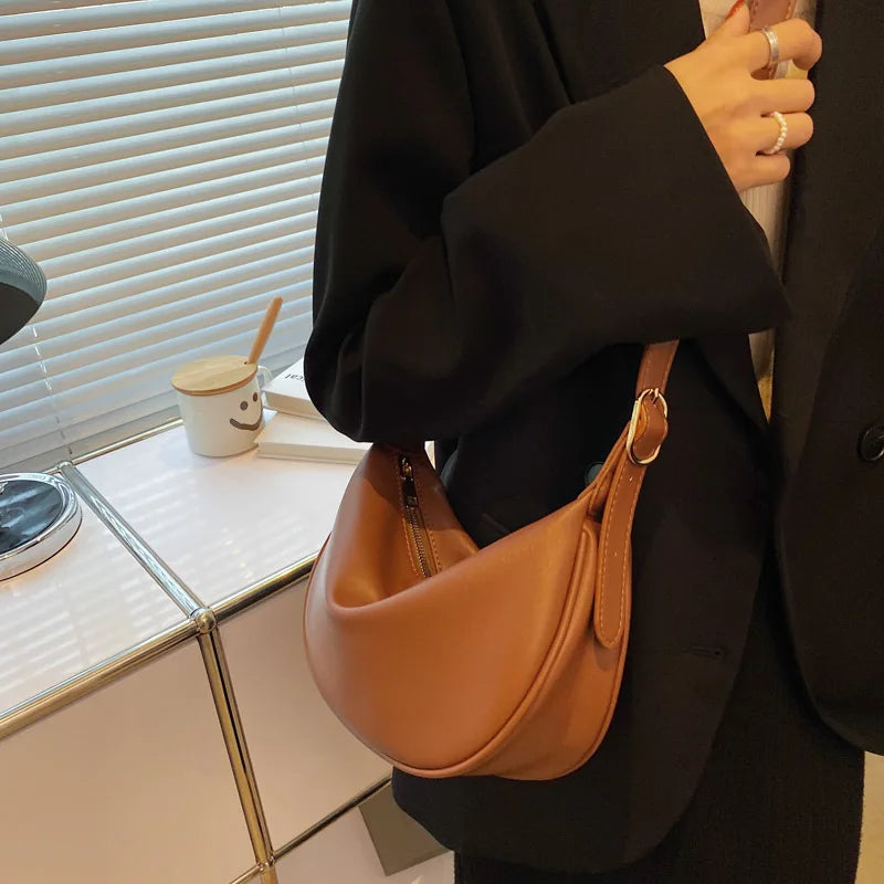 Soft Leather Shoulder Bag Women Crossbody Messenger Handbag Casual Totes