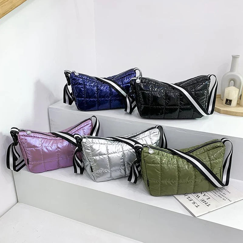 Winter Crossbody Shoulder Bag with Wide Strap for Women