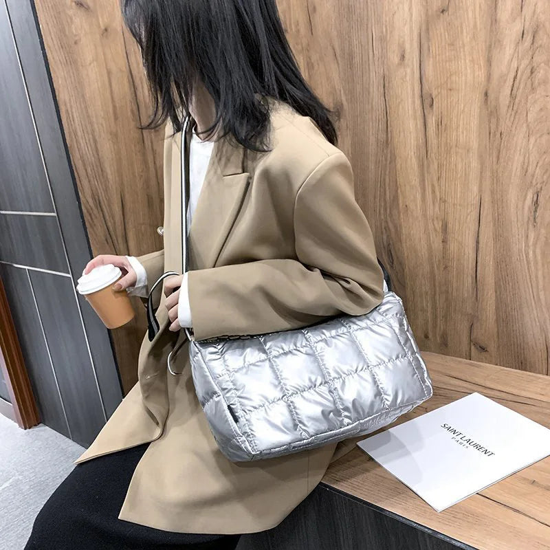 Winter Crossbody Shoulder Bag with Wide Strap for Women