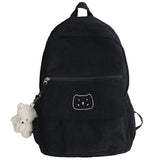 Striped Corduroy Backpack for Teens