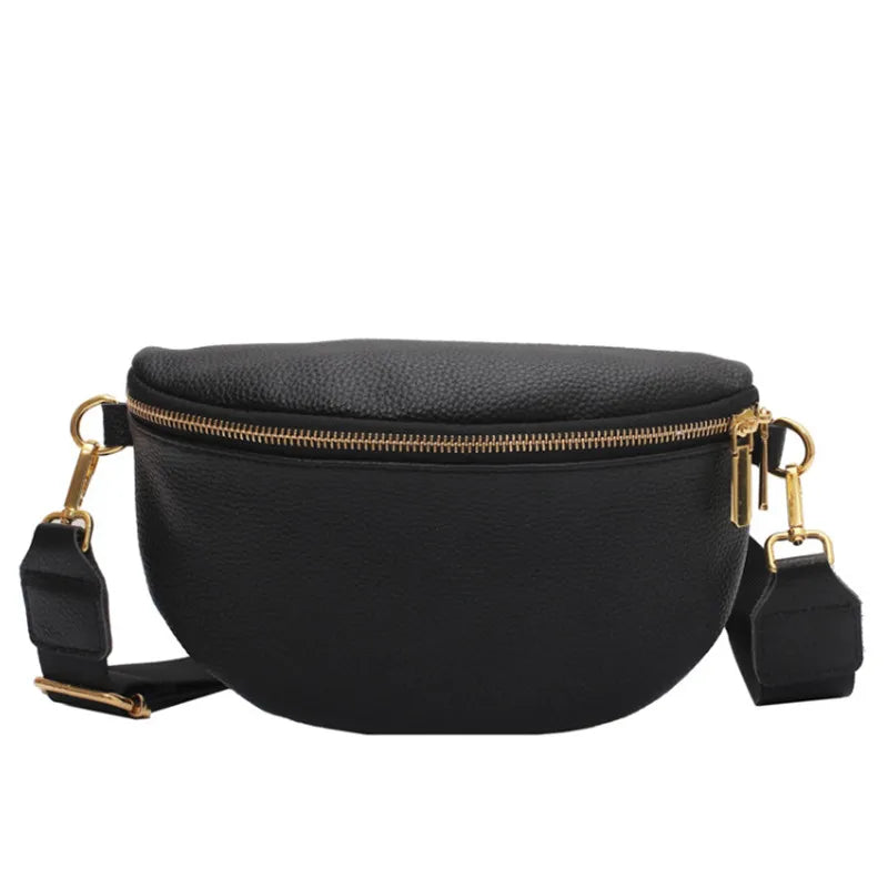 Soft Leather Vintage Woman Chest Crossbody Bag