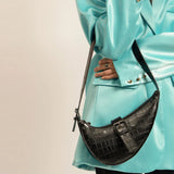 Women Handbag High Summer Patent Leather Armpit Bag Crocodile Pattern