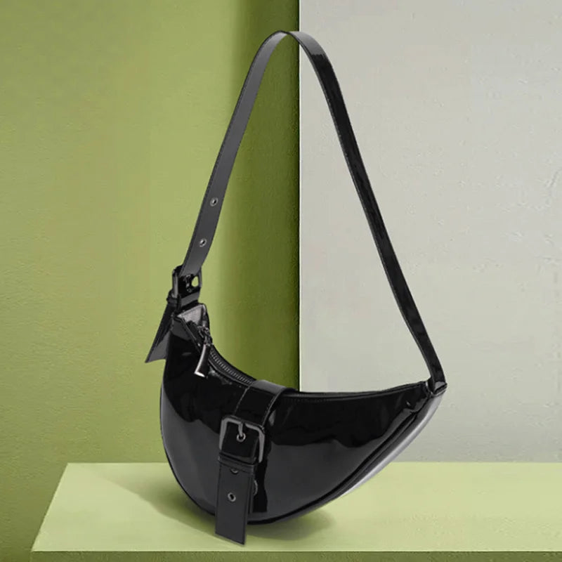 Women Handbag High Summer Patent Leather Armpit Bag Crocodile Pattern
