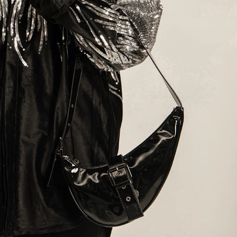 Women Handbag High Summer Patent Leather Armpit Bag Crocodile Pattern