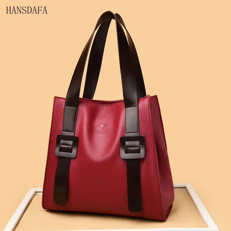 Women Handbag High Leather Shoulder Crossbody Bag Large Capacity Ladies Tote Bag