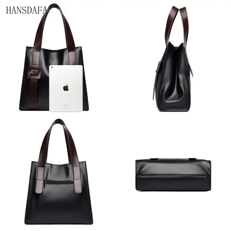 Women Handbag High Leather Shoulder Crossbody Bag Large Capacity Ladies Tote Bag