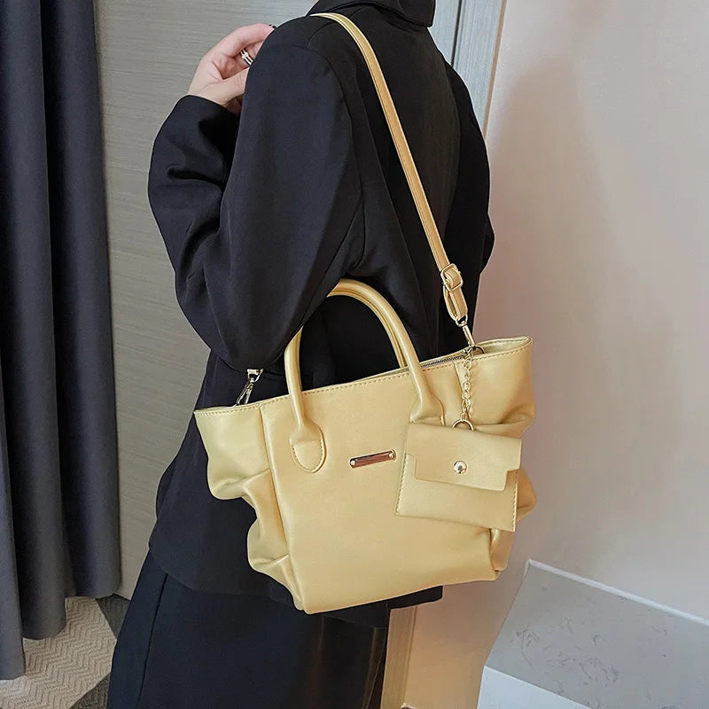 Green Shoulder Bags Messenger Bags Lady Pu Leather Big Totes Bolsas