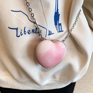 Women Peach Heart Evening Clutch Handbag Chain Shoulder Bag Wedding Wallet