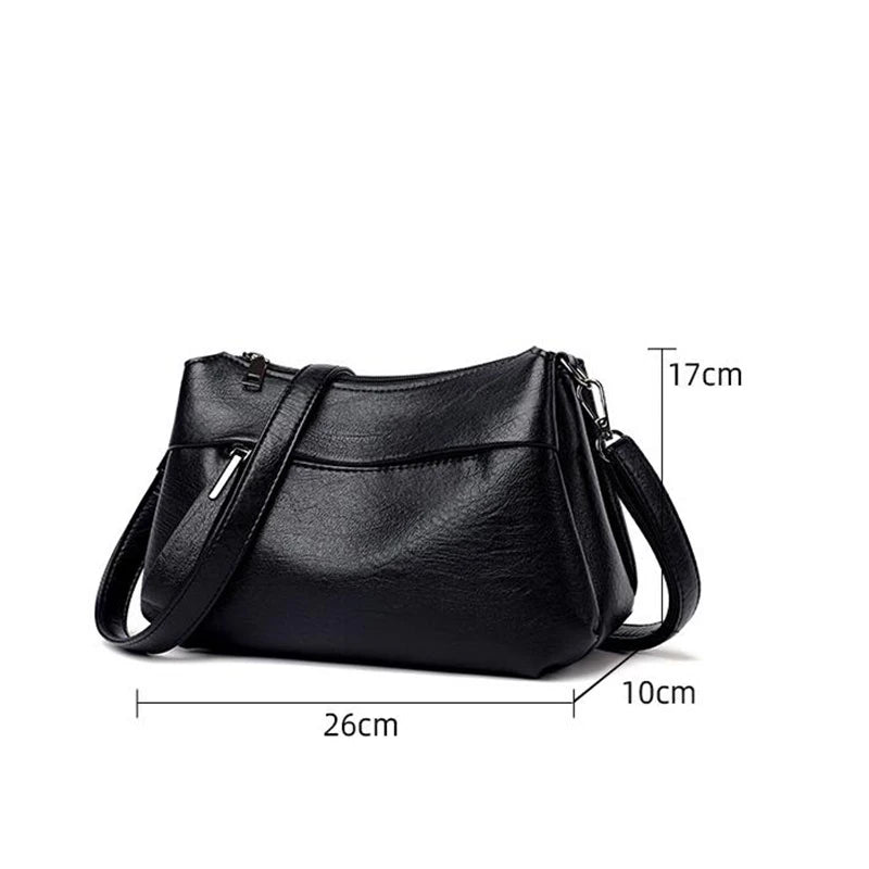 Women Shoulder Bag Soft PU Leather Messenger Bag Crossbody Bag Large Capacity Ha