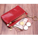 Women Wallets Oil Wax Leather Zipper Coin Purse Female Mini Credit Card Walet