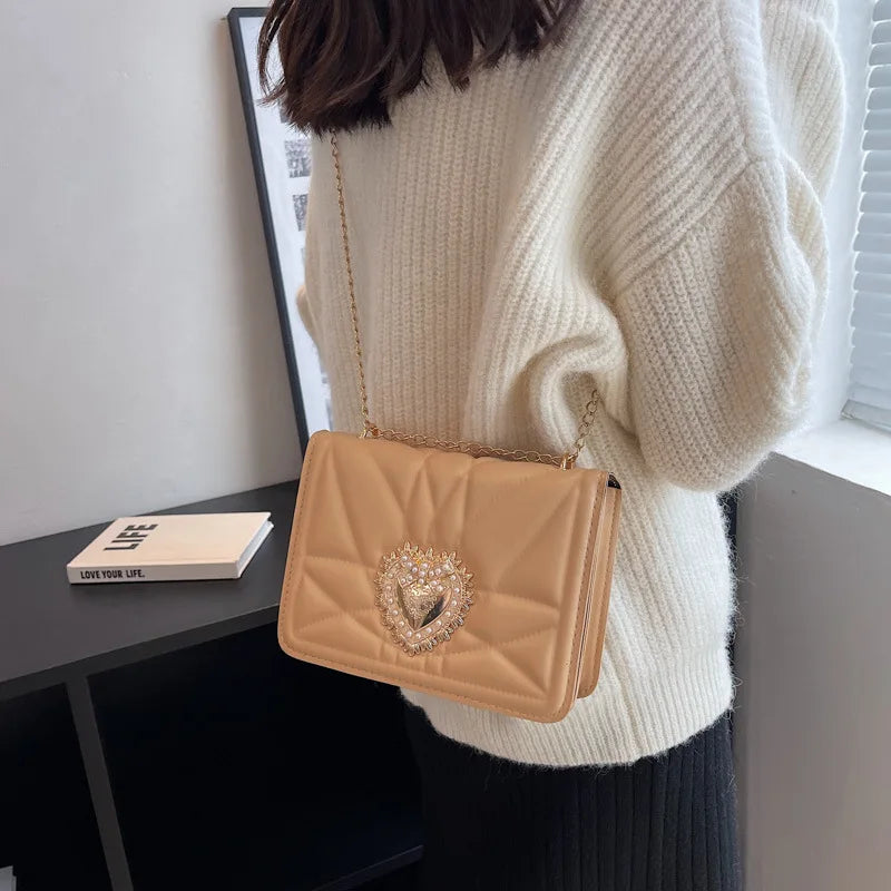 Retro Heart Shoulder Bag Crossbody Bags for Women