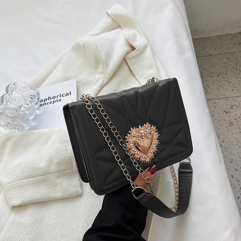 Retro Heart Shoulder Bag Crossbody Bags for Women