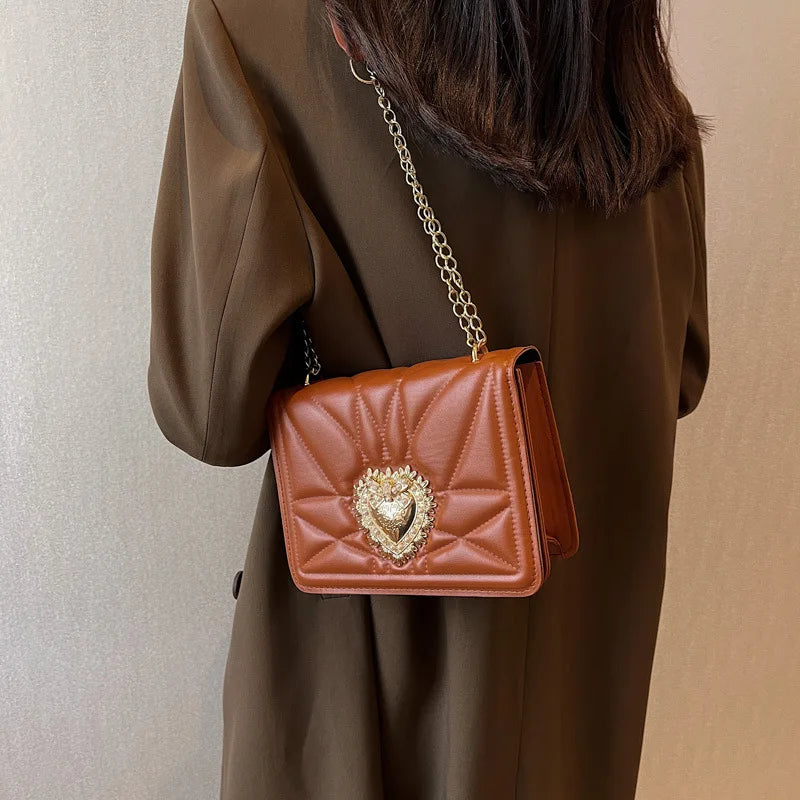 Retro Heart Shoulder Bag Crossbody Bags for Women