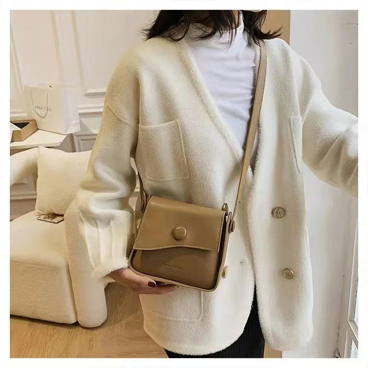 Retro Female Bag Texture Casual Western Shoulder Messenger Small Square Bag