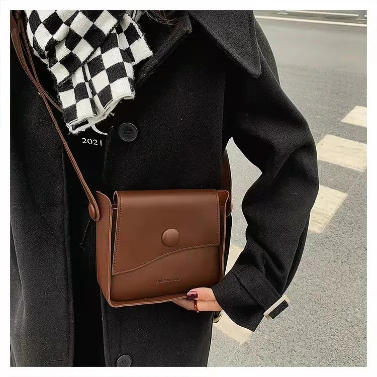 Retro Female Bag Texture Casual Western Shoulder Messenger Small Square Bag