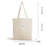 Casual Corduroy Tote Bag Soft Shopping Handbag for Women