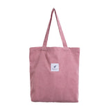 Casual Corduroy Tote Bag Soft Shopping Handbag for Women