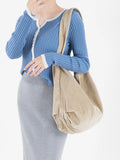 Brown Corduroy Women Shoulder Hobo Bag Lightweight Crossbody Purse