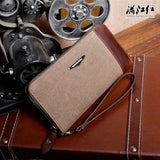 Men's Canvas Long Wallet Multi-Card Business Hand Bag