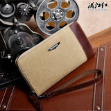 Men's Canvas Long Wallet Multi-Card Business Hand Bag