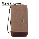 Men's Canvas Long Wallet Multi-Card Business Hand Bag