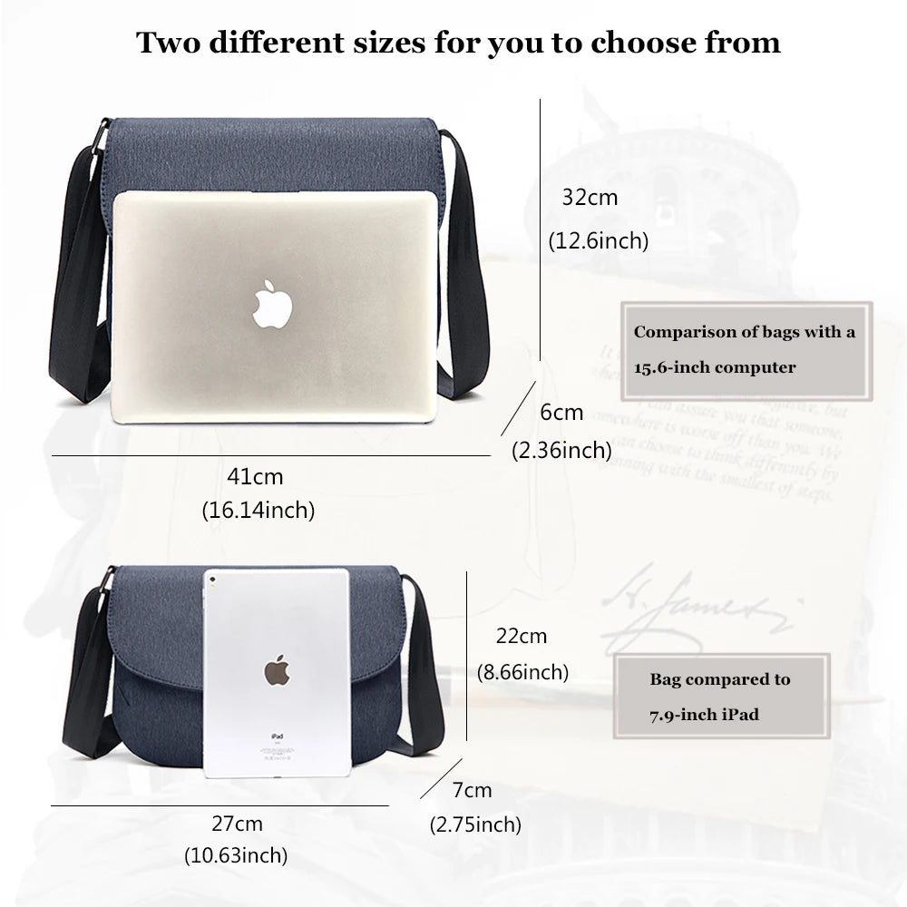Vintage Waterproof Crossbody Bag Unisex Messenger Bag