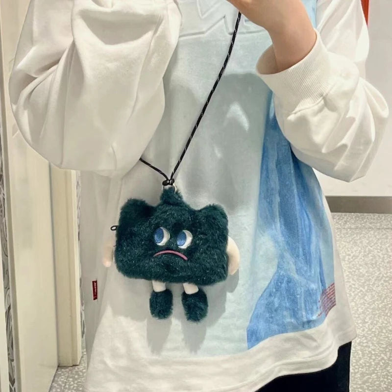 MBTI Kawaii Shoulder Bag Green Lipstick Zipper Small Coin Purse