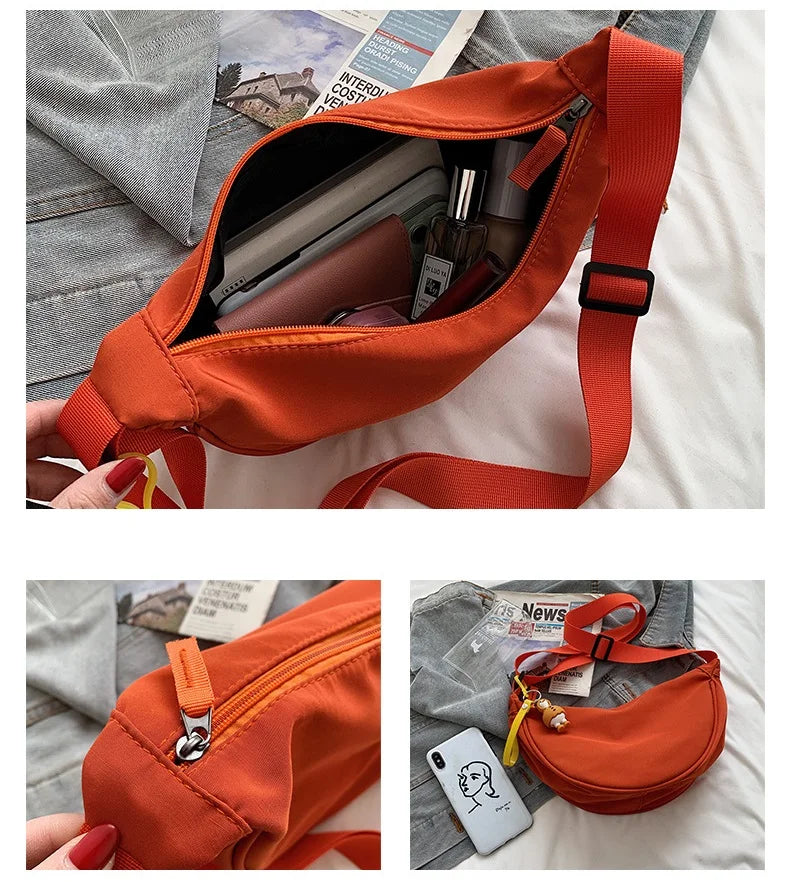 Casual Women Crossbody Bag Nylon Messenger High Capacity Shoulder Handbag