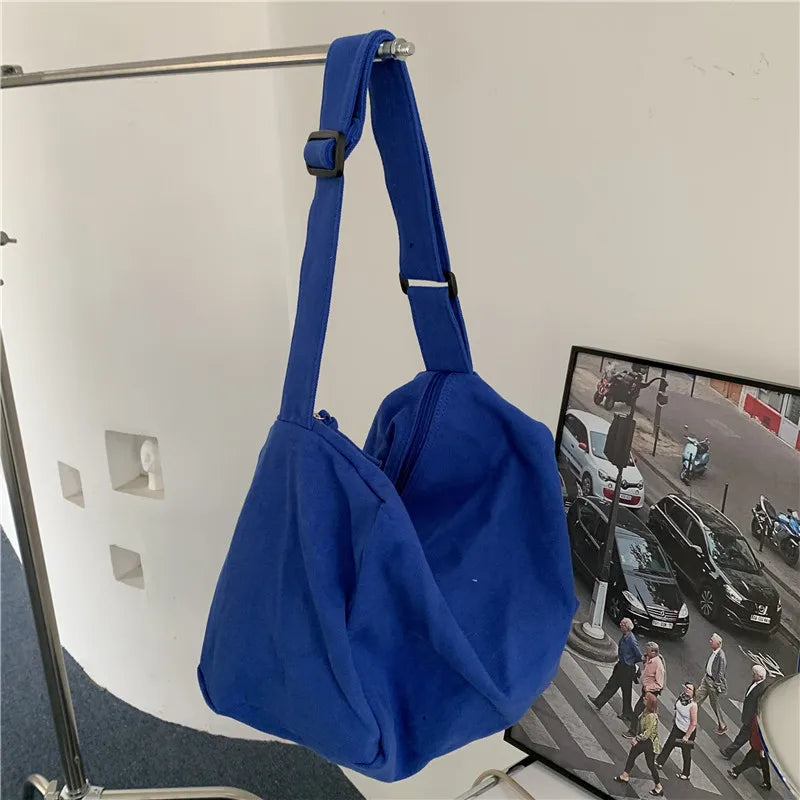 Vintage Canvas Shoulder Handbag Large Capacity Crossbody Bag