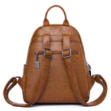 Casual Women Leather Backpack Large Capacity School Bag Girls Travel Backpack
