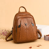 Casual Women Leather Backpack Large Capacity School Bag Girls Travel Backpack
