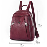 Casual Women Leather Backpack Large Capacity School Bag Girls Travel Backpack