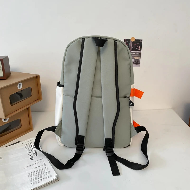 Panelled Oxford Waterproof School Bags Preppy Style Unisex Backpack