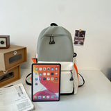 Panelled Oxford Waterproof School Bags Preppy Style Unisex Backpack