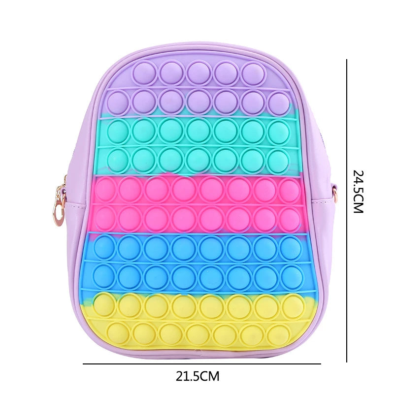 Children's Shoulder Bags Rainbow Schoolbag Girls' Kindergarten Backpack