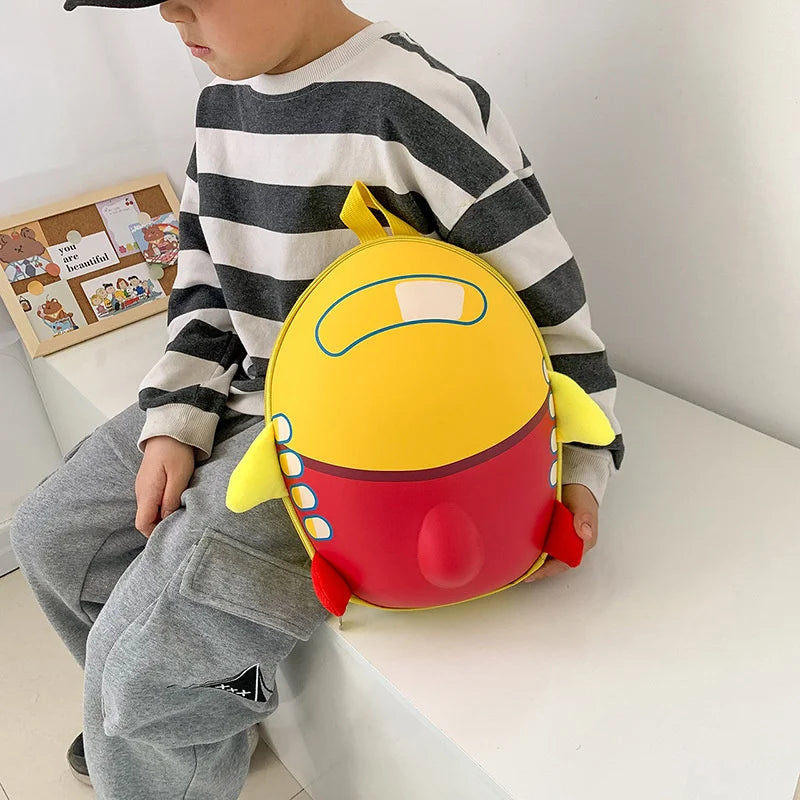 Cartoon Kindergarten Small Plane Backpack Eggshell Bag