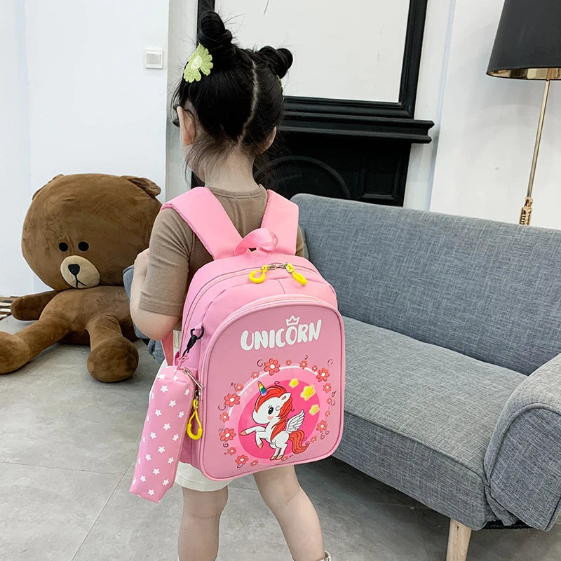 Kids School Backpack Kindergarten Schoolbag Girls Cartoon Rabbit Unicorn Dino