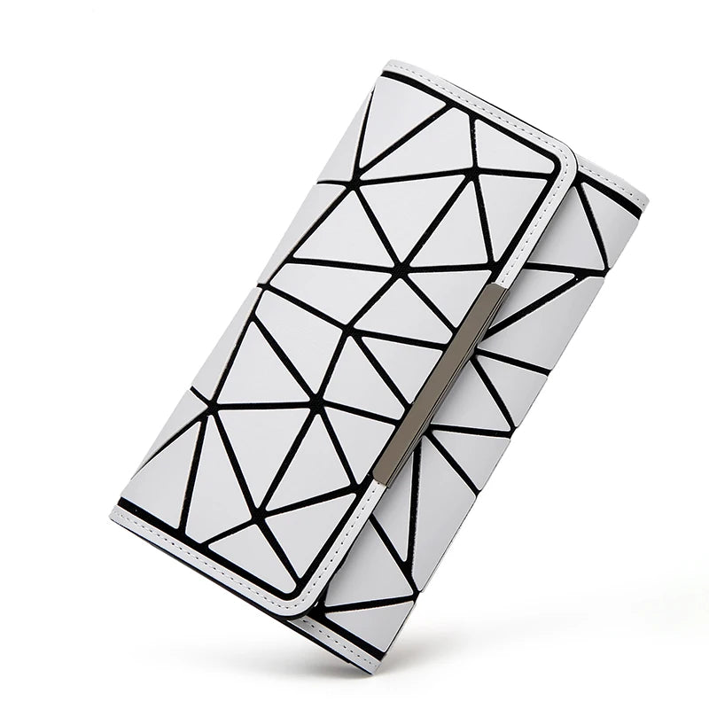 Maelove Geometry Wallet Handbag Hologram Clutch Purse, Luminous Wallet