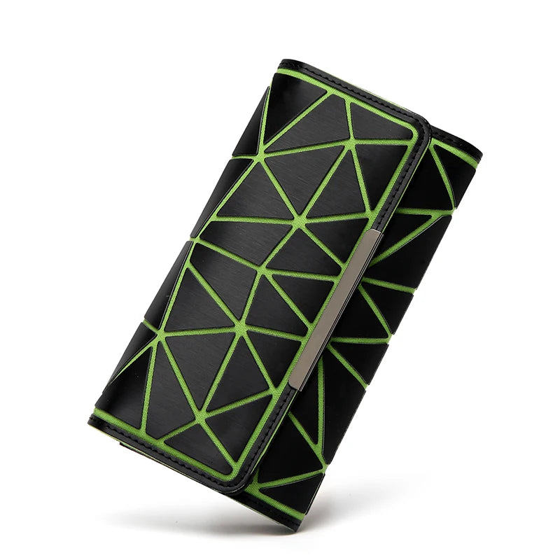 Maelove Geometry Wallet Handbag Hologram Clutch Purse, Luminous Wallet