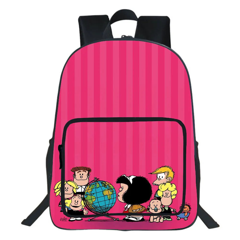 Mafalda School Bag Teens Backpack Boys Girls Children Rucksack Comics Cosplay